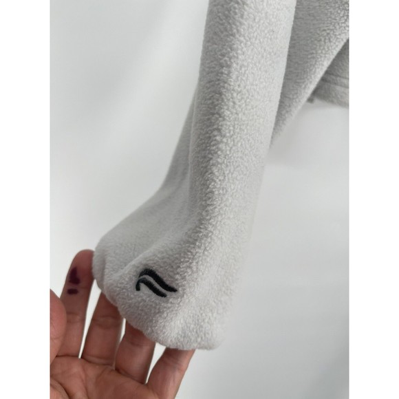 Fabletics Women Full Zip Up Fleece Jacket Mock Neck Long Sleeves Off White SZ M - Picture 6 of 7